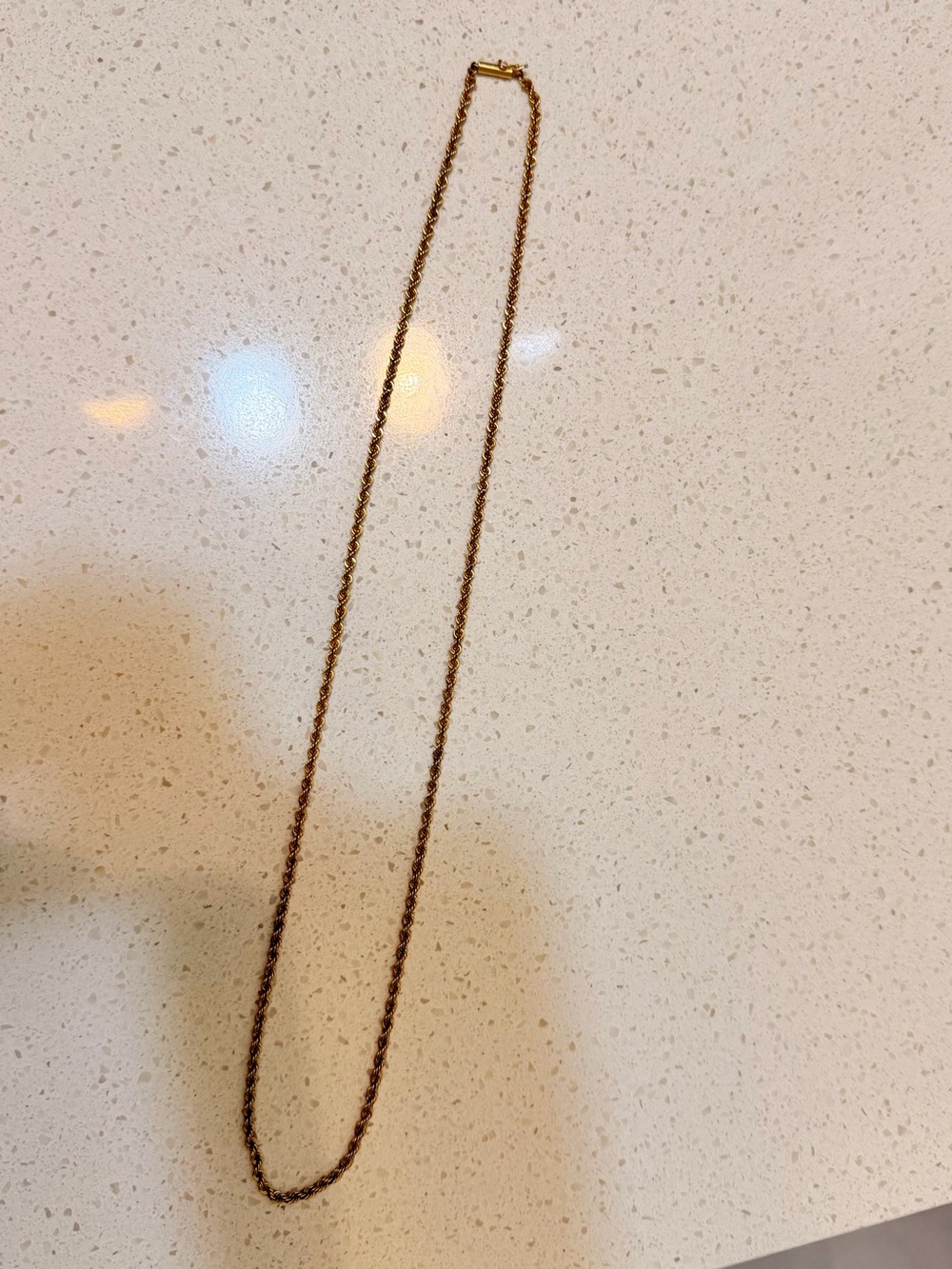 14K Yellow Gold twisted rope chain necklace